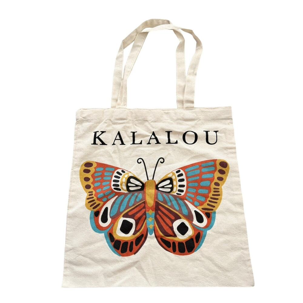 Kalalou Canvas Butterfly Tote Bag Classic Eco Friendly Boho